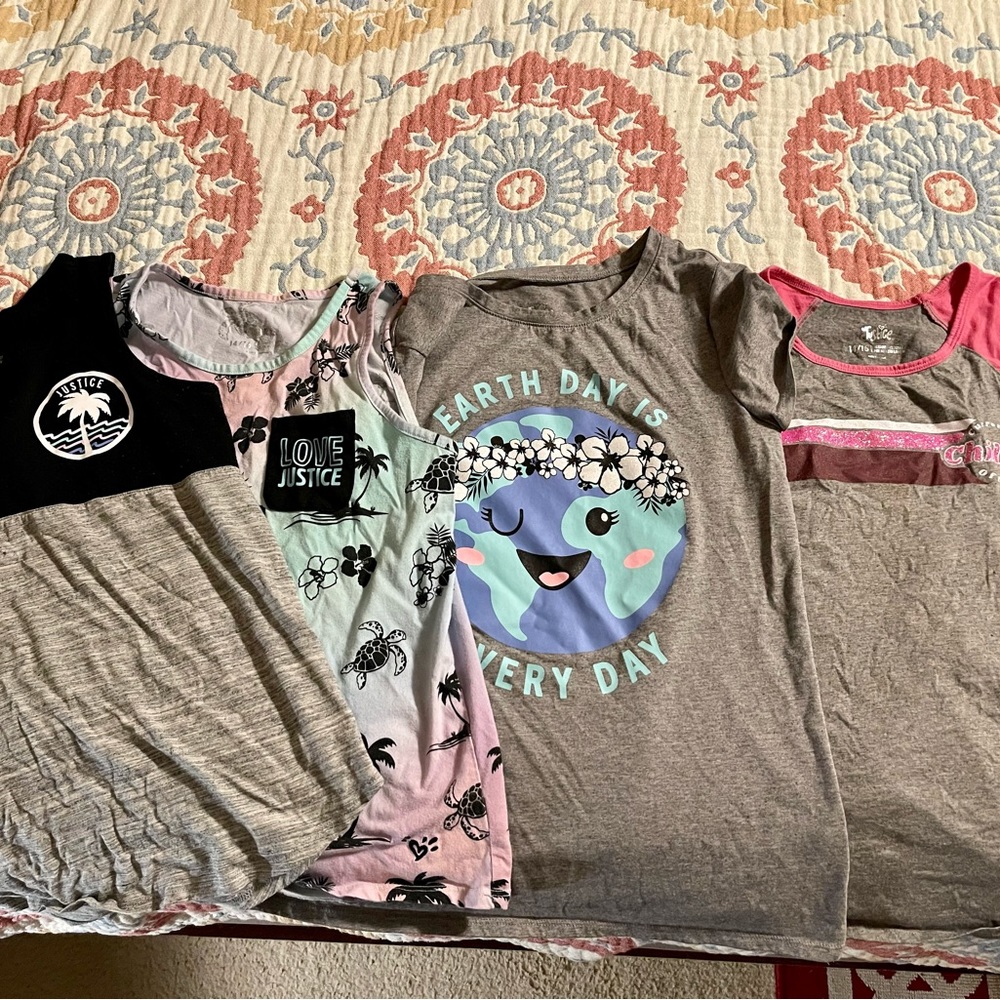 4 Girls Justice shirt/tanks size 14/16